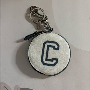 Coach Varsity Round Coin Pouch Bag Charm